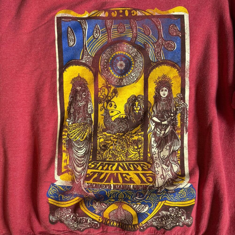 The Doors Pink Oversized Graphic Sweatshirt One Size Vintage Rock - Picture 4 of 6